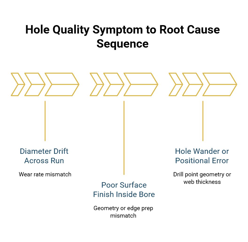 Hole quality root causes diagram
